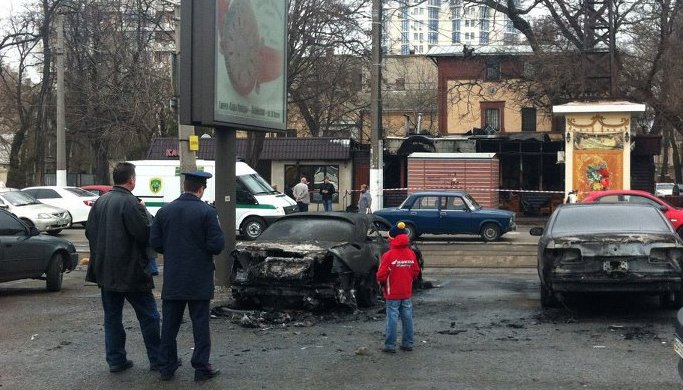 На месте работала милиция. Фото с сайта: facebook.com/public.od.ua.