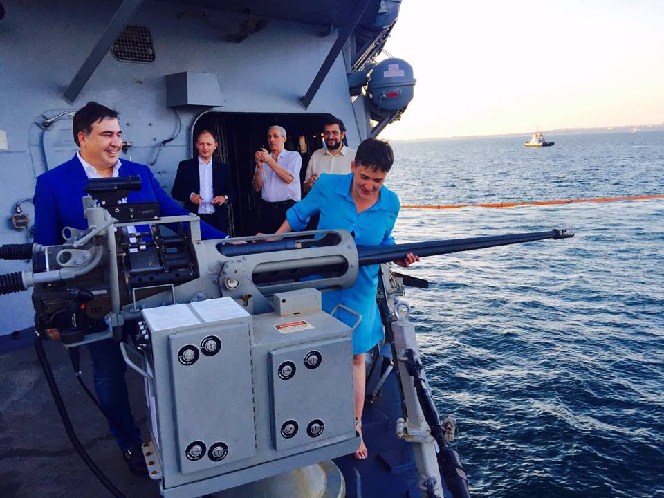 Новость - События - Савченко в Одессе не встретилась с мэром, но посетила военный корабль с Саакашвили и послом США