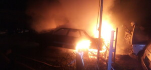 Попался на взятке в 2000$: в Харькове сожгли автомобиль подполковника полиции, — СМИ