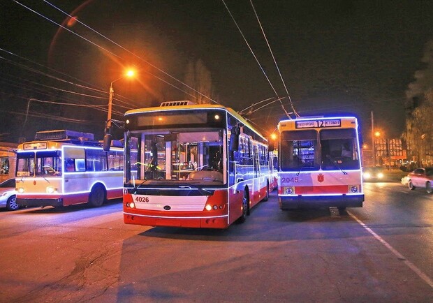 Маршрут парада новогодних троллейбусов в Одессе. Фото: горсовет