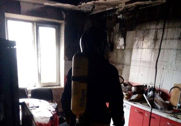 На поселке Котовского загорелась квартира. Фото: ГСЧС