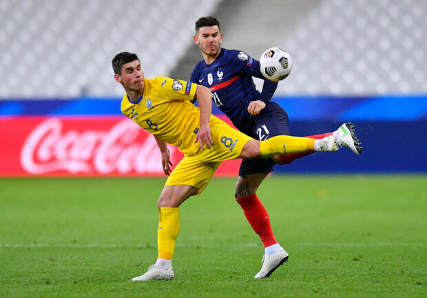 Сборная Украины сыграла вничью со сборной Франции в отборе на ЧМ-2022. Фото: Getty Images