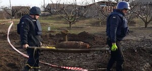 В Запорожской области в саду обнаружили 100-килограммовую авиабомбу