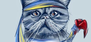 Одесситка создает рисунки украинских котов-воинов 