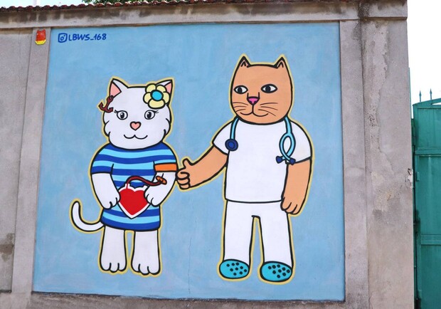 В Одессе нарисовали граффити, посвященное донорам крови. 