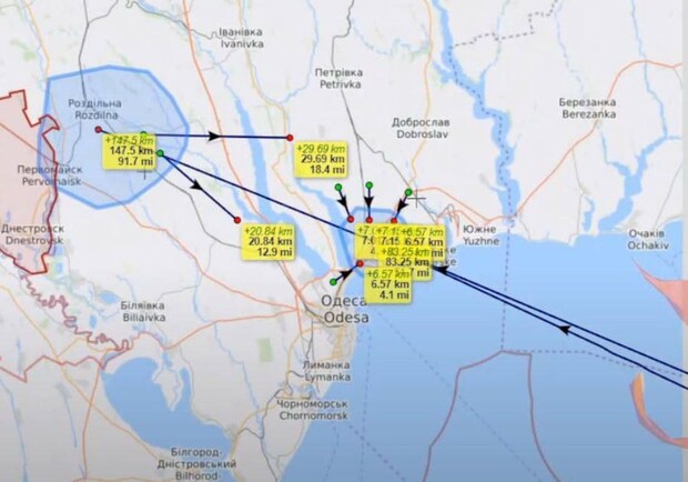 Військовий експерт прокоментував карту можливого наступу армії РФ на Одесу. 