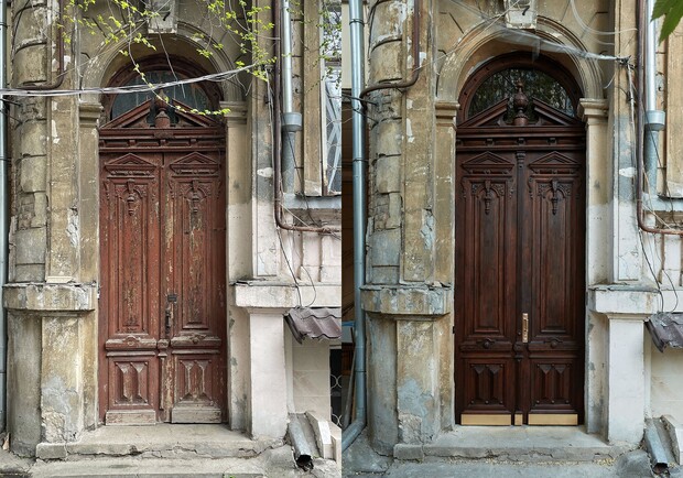 В центре Одессы отреставрировали еще одну историческую дверь. 