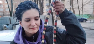 В Киеве девушка под капотом своего авто нашла редкую змею 