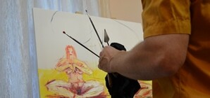 Георгий Делиев за полчаса нарисовал голых Адама и Еву в позе лотоса и продал картину в Нью-Йорк