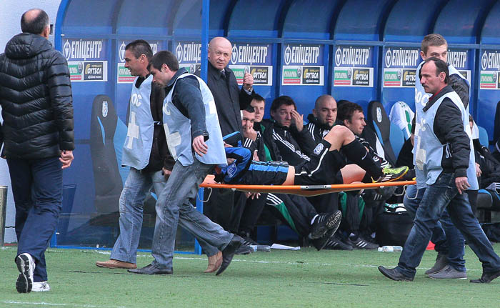 Кристи Вангели получил травму в матче с "Ворсклой"
Фото - chernomorets.odessa.ua