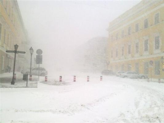 В Одессе настоящая зима. Фото с сайта: obozrevatel.com.