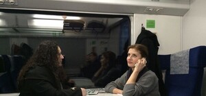 Фотофакт: первая леди возвращалась из Харькова в столицу на электричке