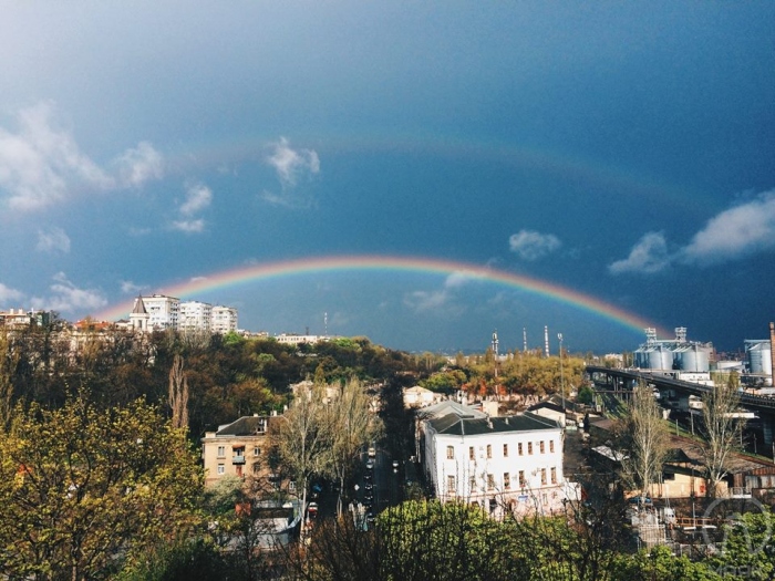 Двойная радуга в Одессе. Фото: Маяк