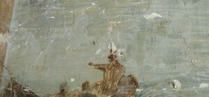 Трое в лодке: в центре Одессы обнаружили старинную фреску