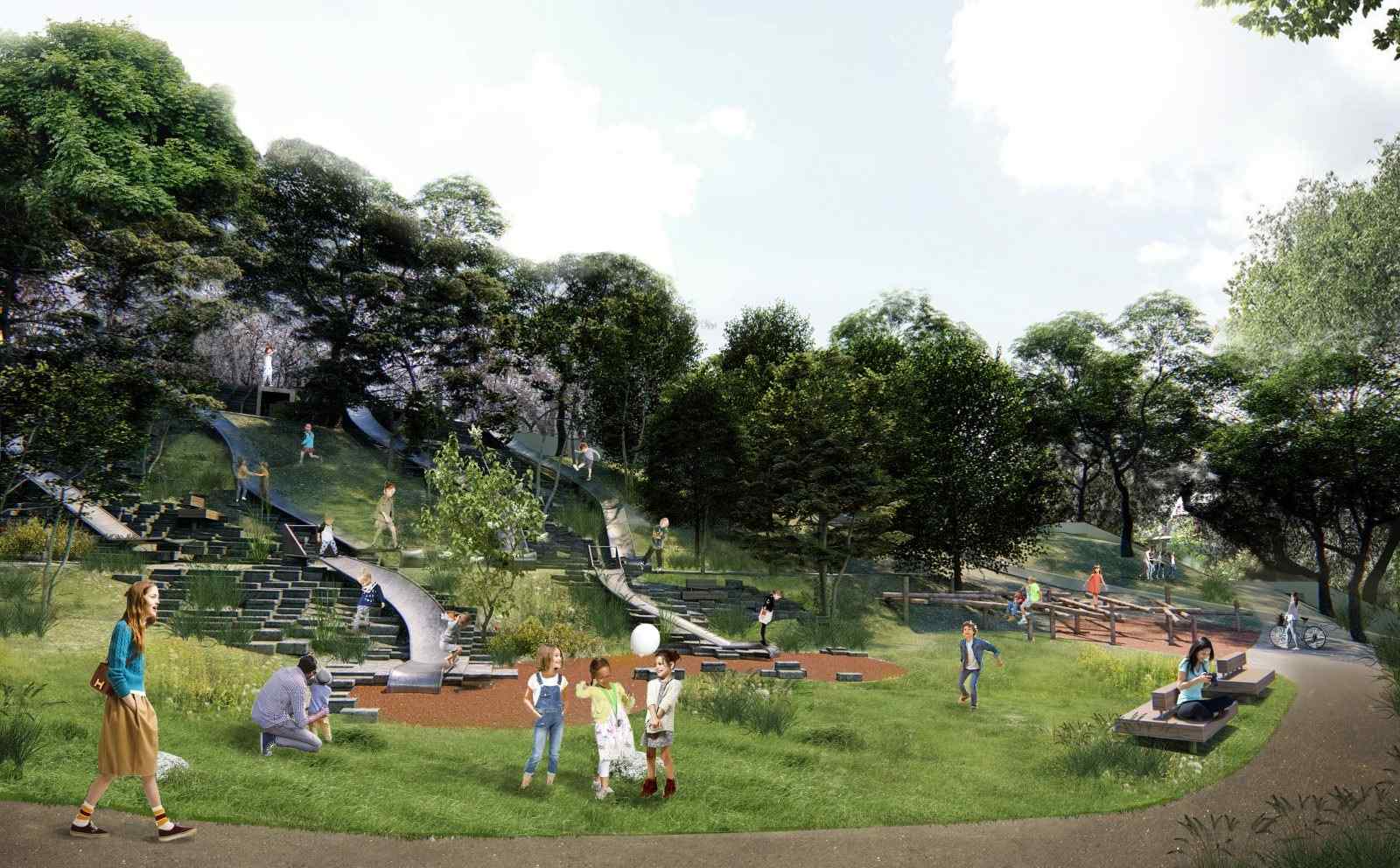 Проект парка на склонах бульвара Жванецкого