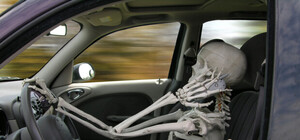 Фотофакт: по Киеву катался легковой автомобиль с необычным пассажиром