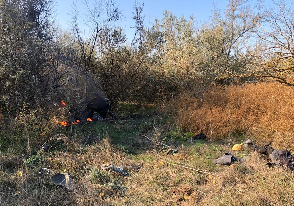 В Беляевском районе автомобиль врезался в дерево и загорелся Фото: Нацполиция