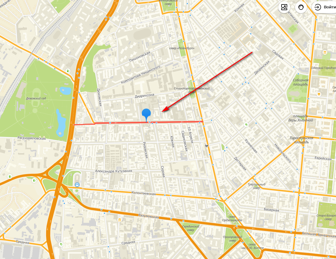 Градоначальницкая улица. Скрин 2ГИС