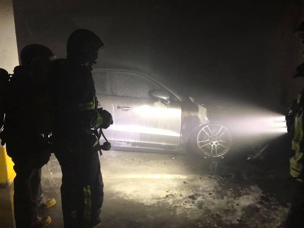 Пожар в паркинге. Фото: ГСЧС