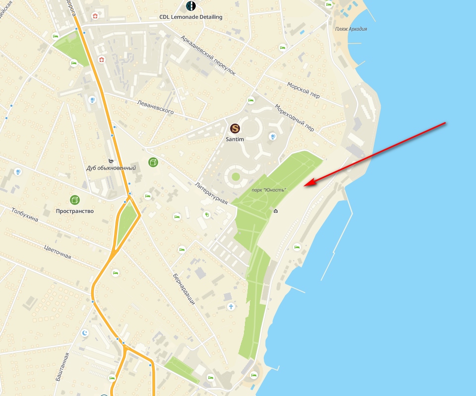 Парк "Юность". Скрин: 2ГИС