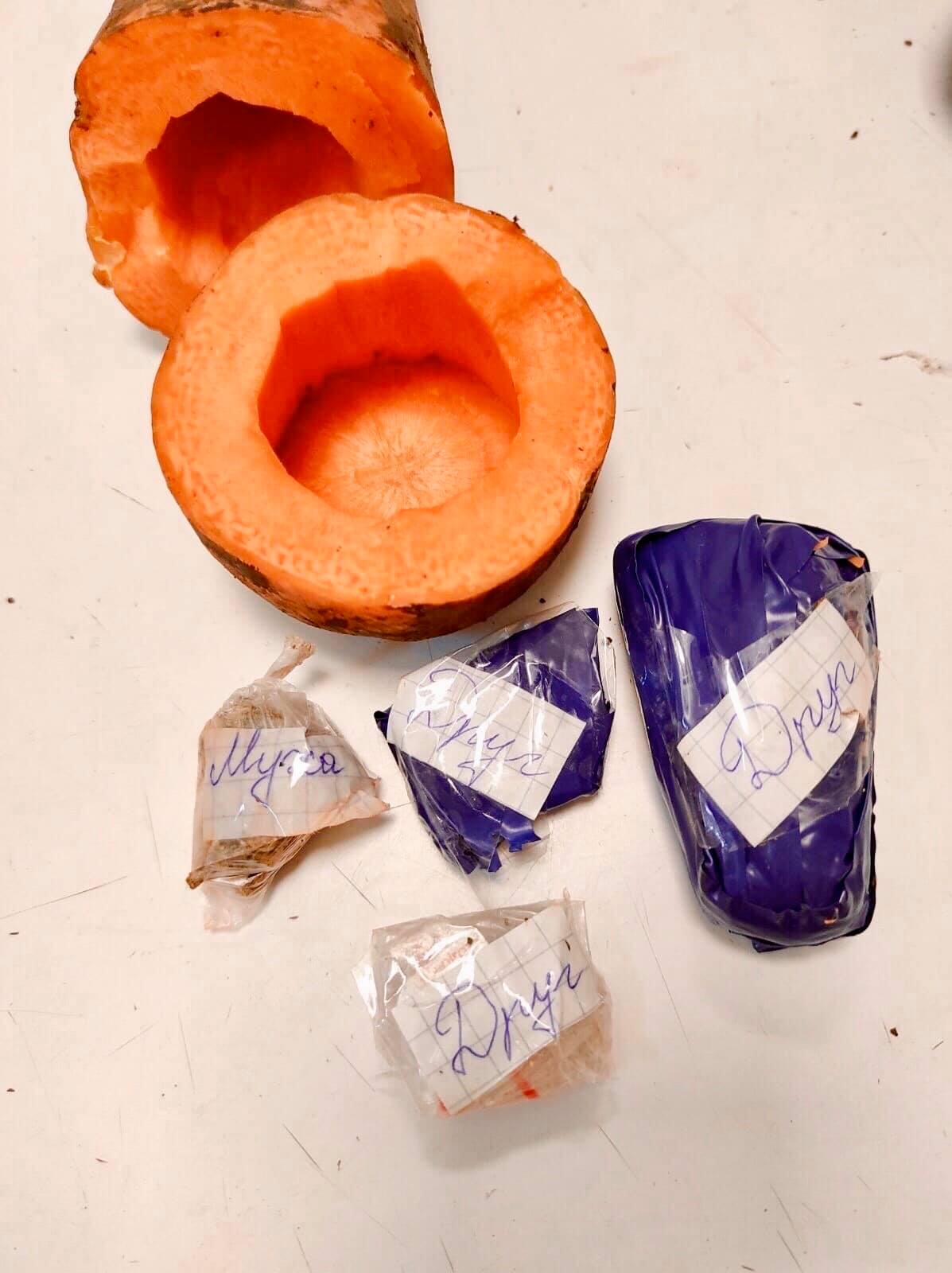 Морковка с наркотиками. Фото: ГУ "Одесский следственный изолятор"