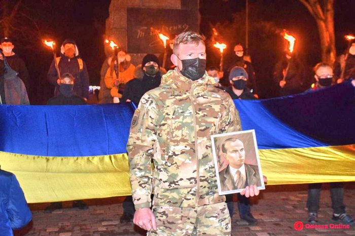 День рождения Бандеры в Одессе. Фото: odessa online