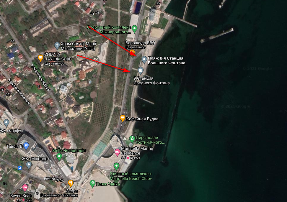 Скрин карты Google