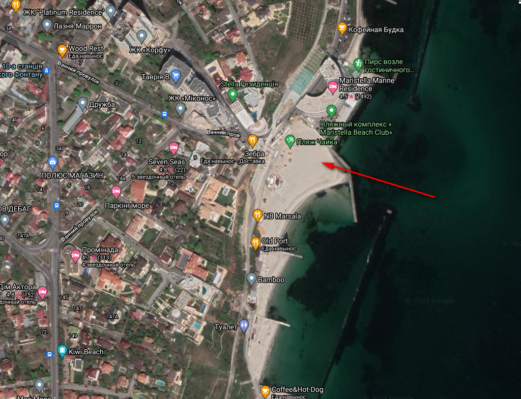 Скрин карты Google