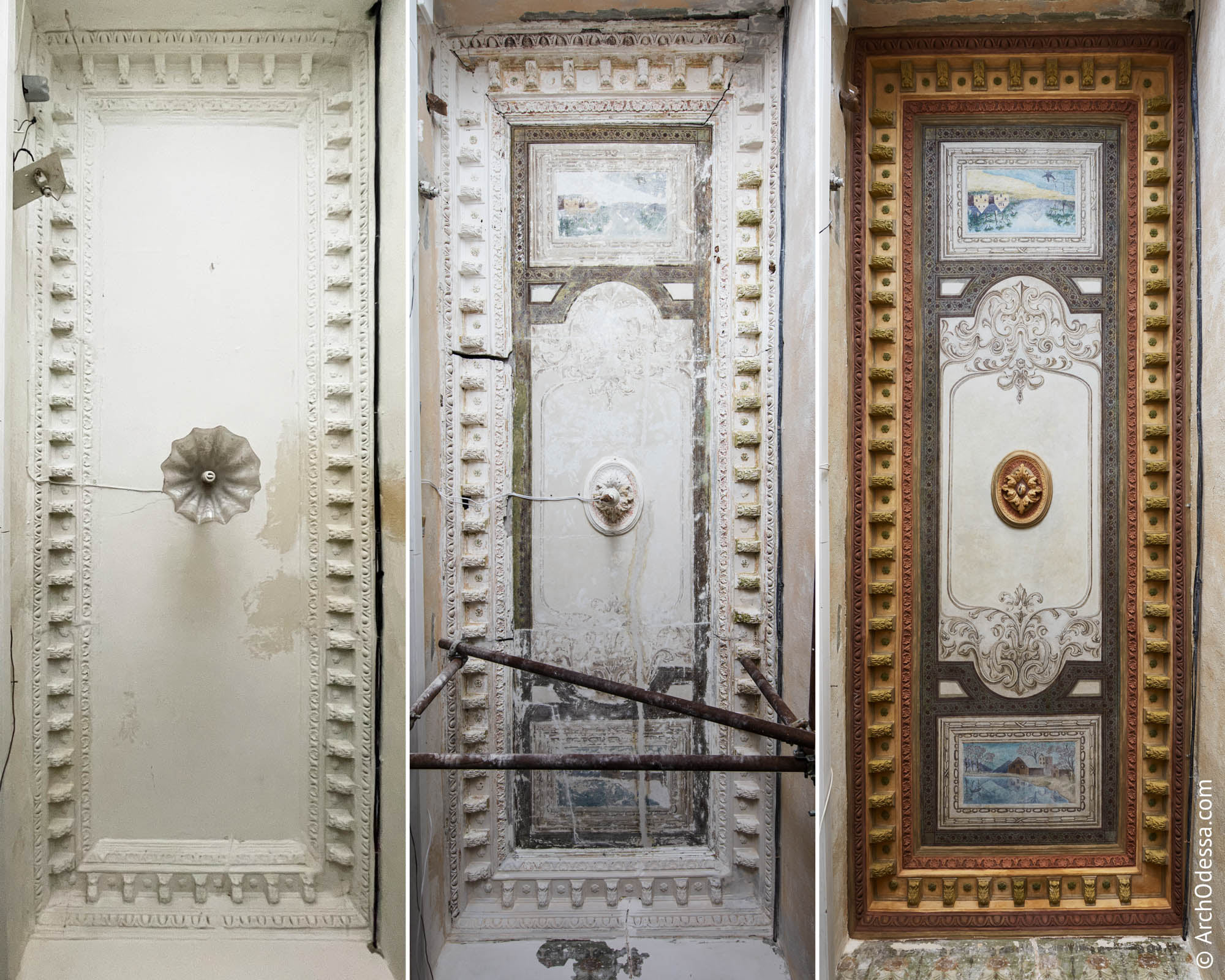 Реставрация потолка. Фото "Архитекторы Одессы"