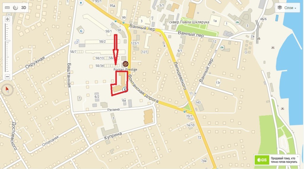 Дом на Фонтанской дороге. Карта горсовета