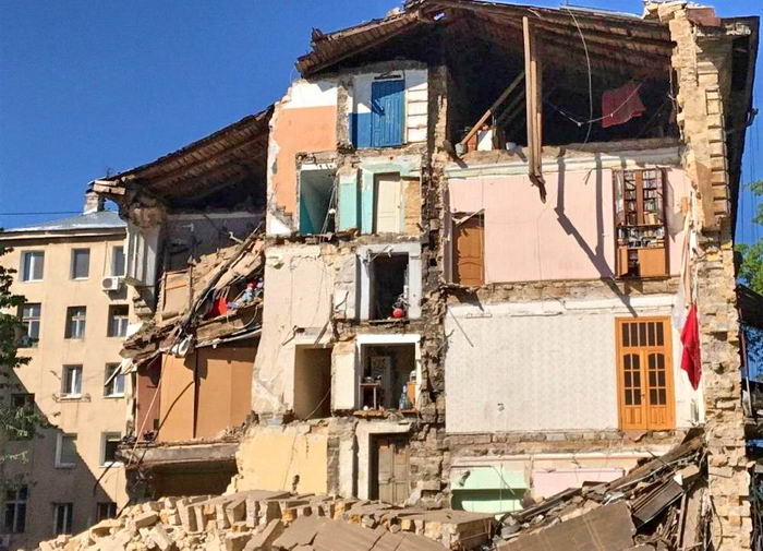 Фото очевидцев после обрушения 