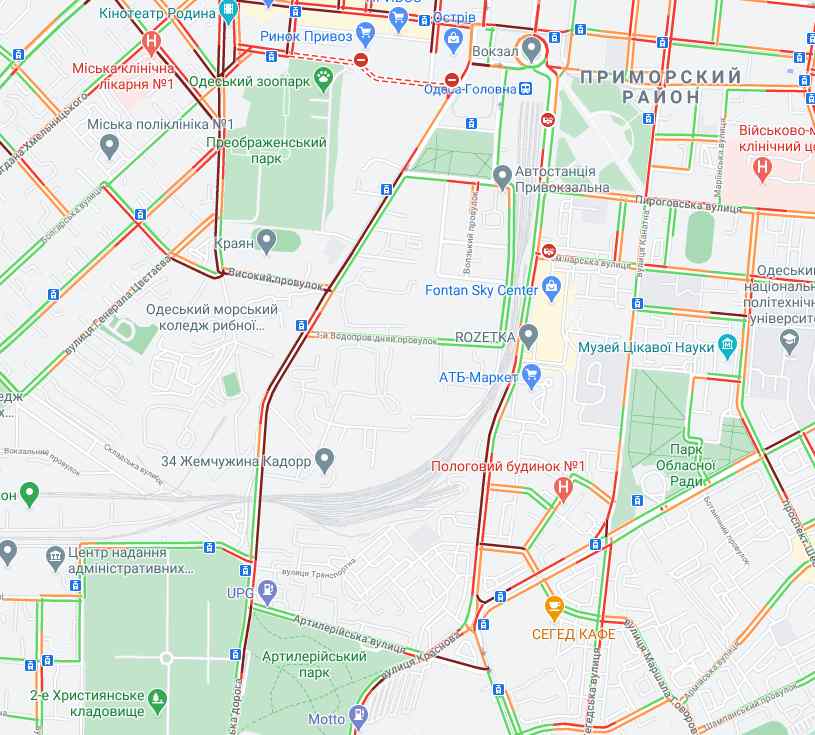 Скрин карты Google