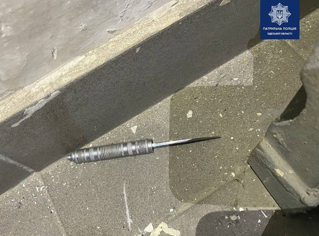 Задержание самурая на Таирово. Фото: Патрульная полиция