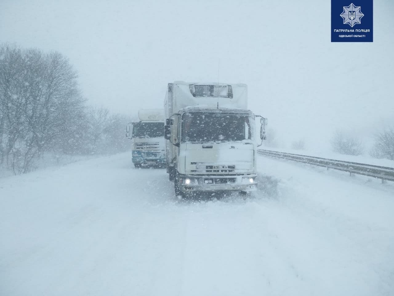 Снегопад 28 января. Фото: патрульная полиция