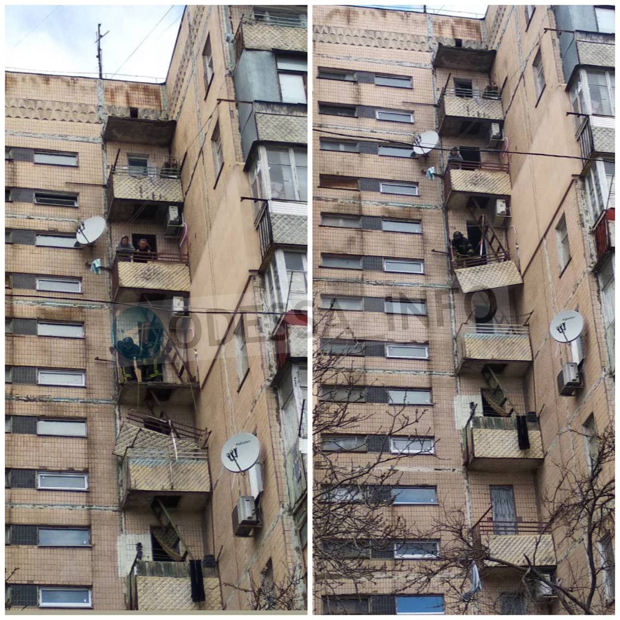 С балкона дома на Таирова оторвалась бетонная плита. Фото: Odessa Info