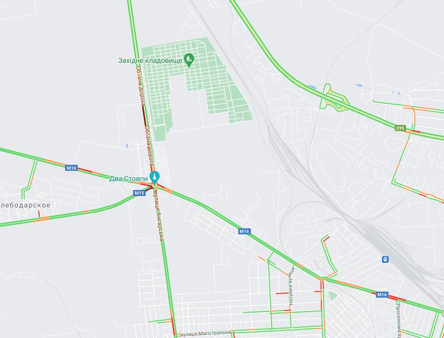 Пробки в Одессе. Карты Google