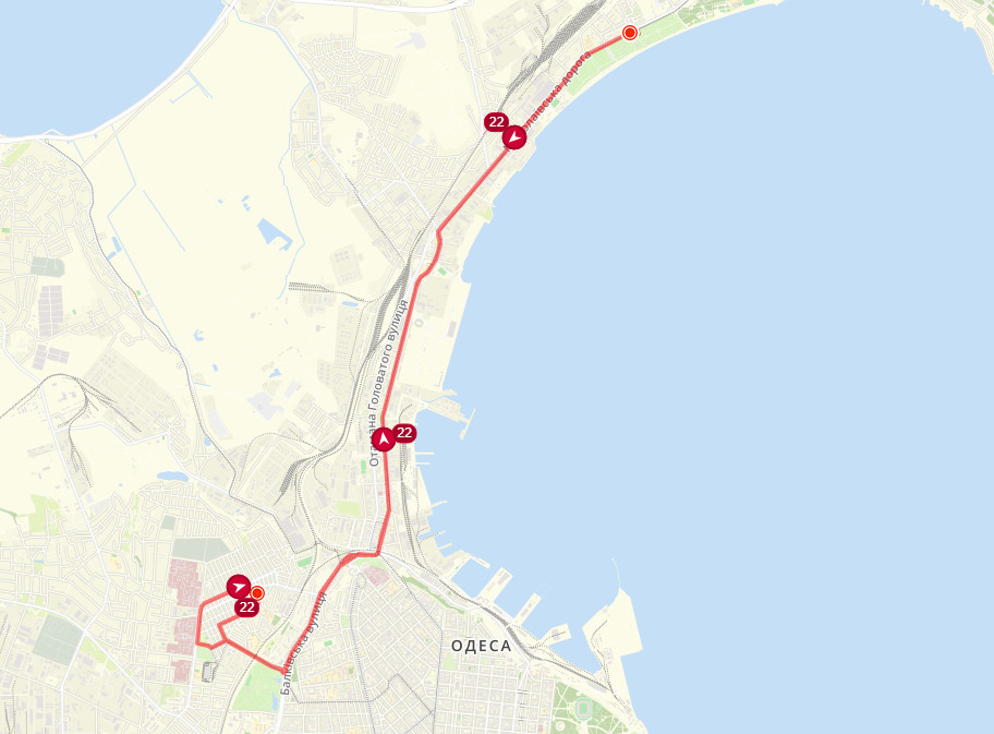 Трамвай №22. Скрин: eway.in.ua