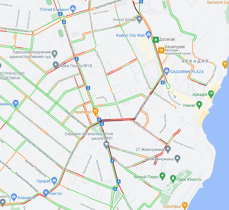 Скрин: карты Google ⠀