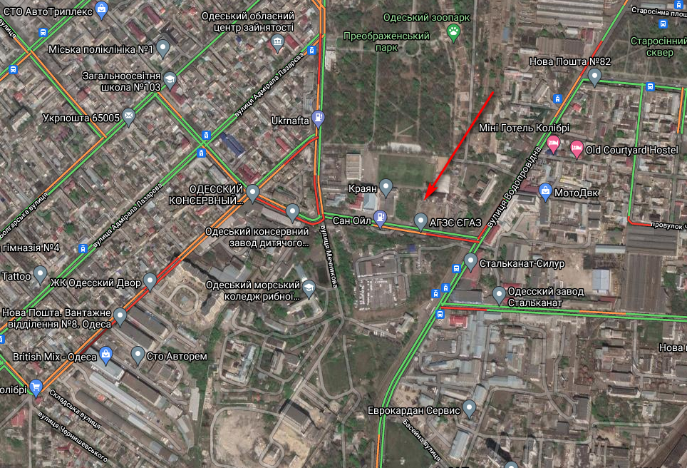 Скрин карты Google