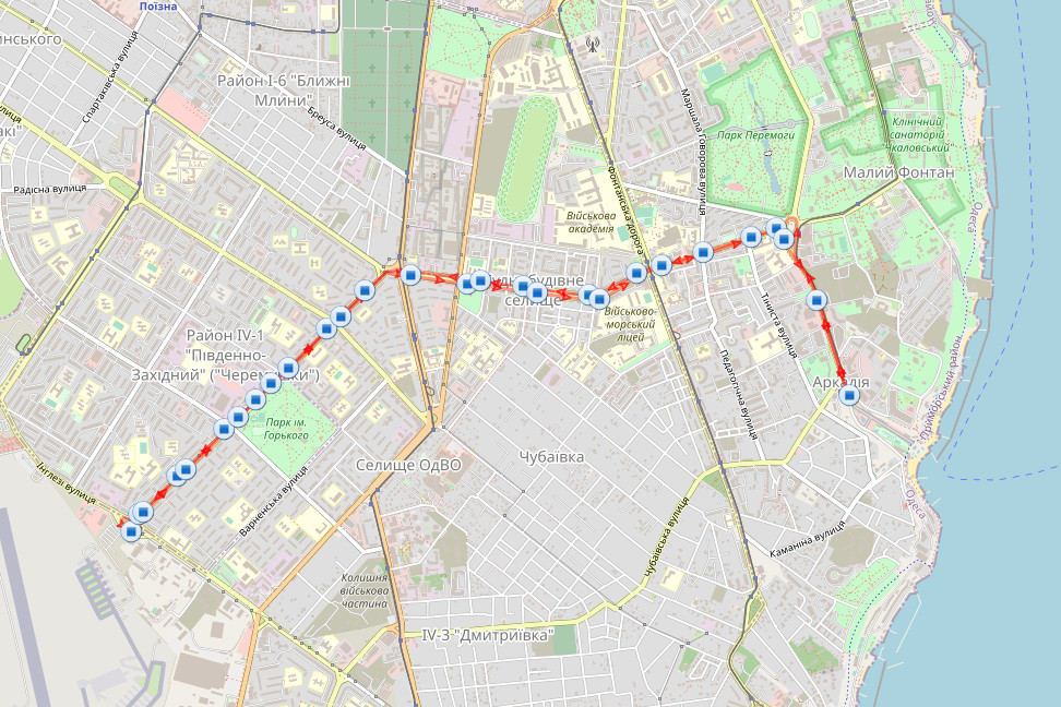 Схема маршрута. Фото: transport-odessa.com.ua
