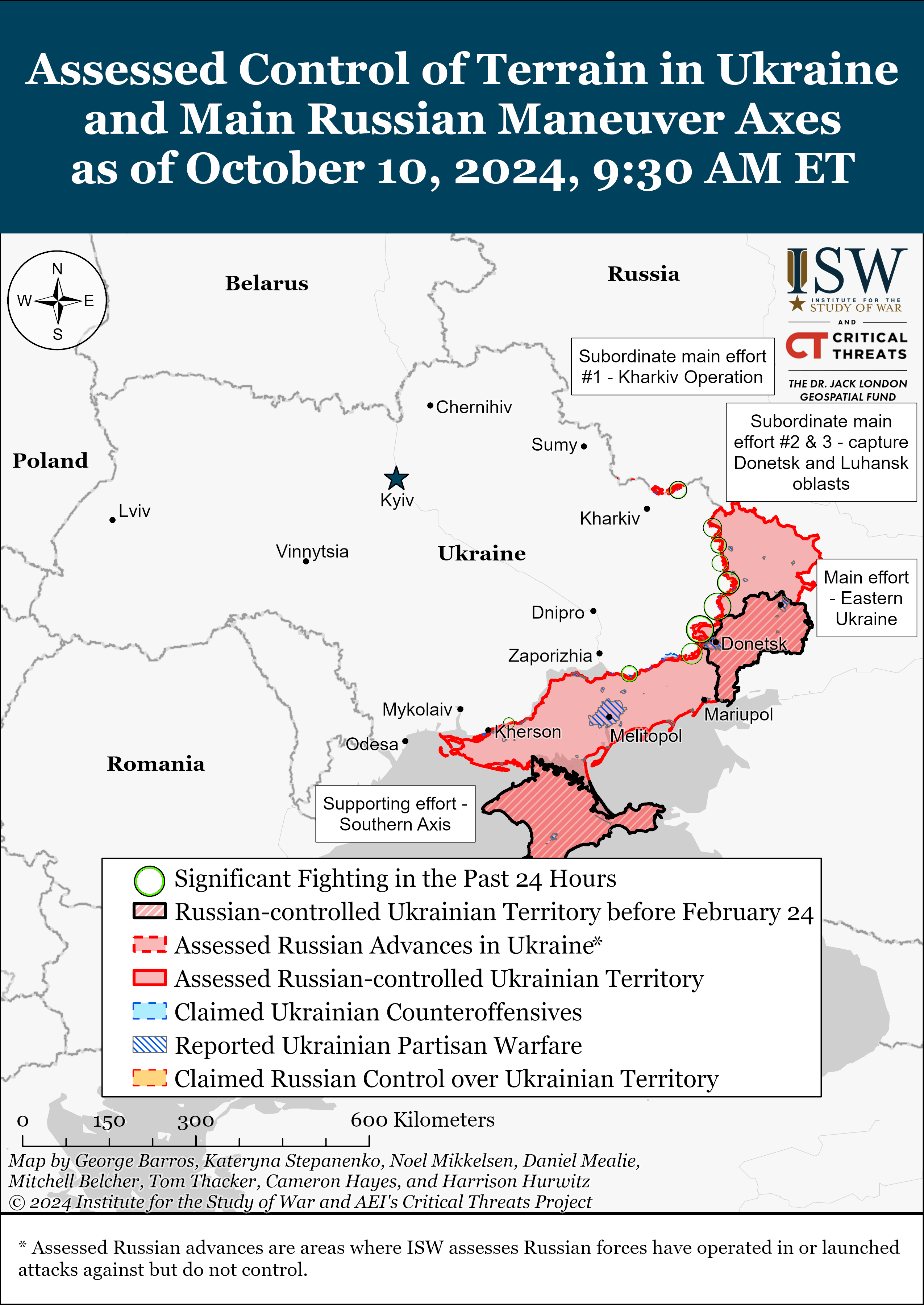 Карта бойових дій в Україні 11 жовтня