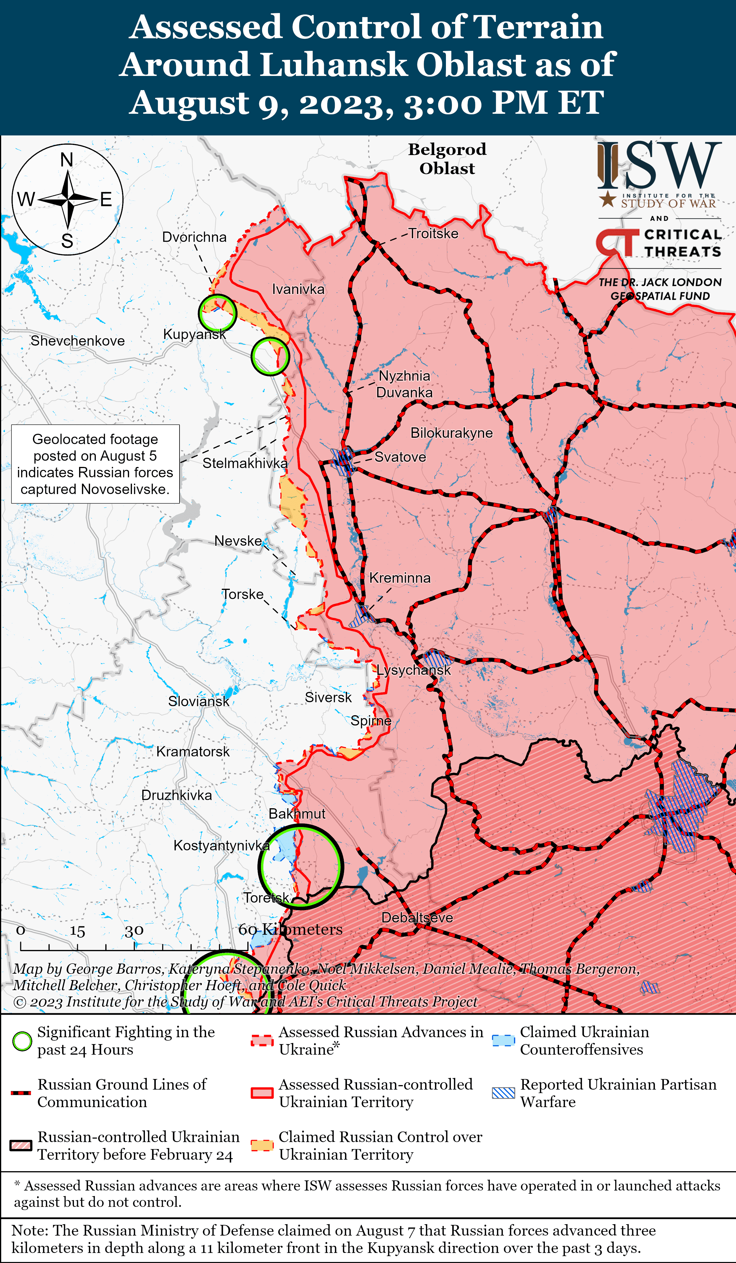 Карта боевых действий 10 августа &ndash; Фото: understandingwar.org