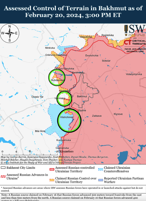 Карта боевых действий в Украине 21 февраля -