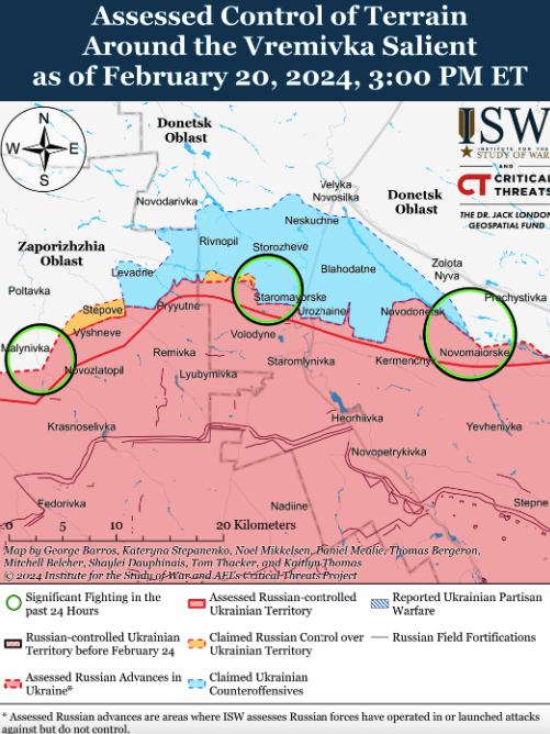 Карта боевых действий в Украине 21 февраля -