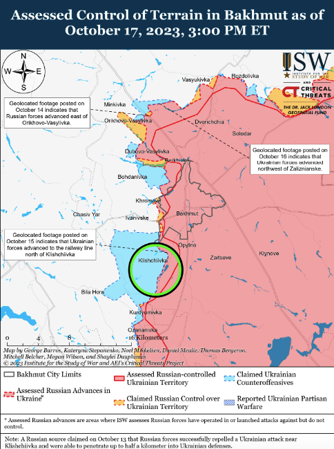 Карта боевых действий в Украине 18 октября