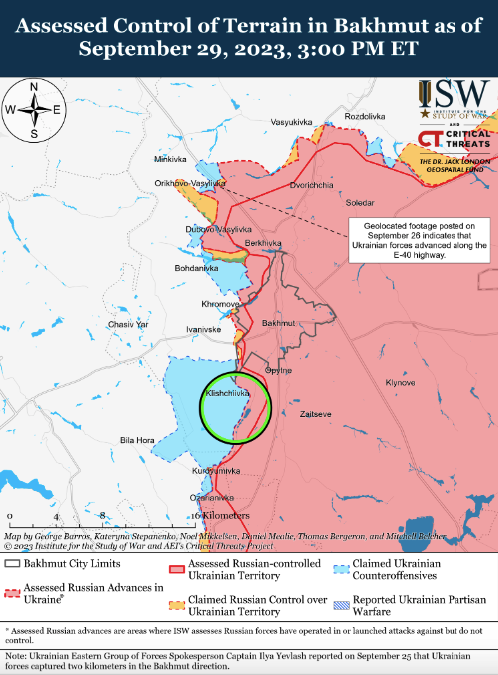 Карта боевых действий в Украине 30 сентября -