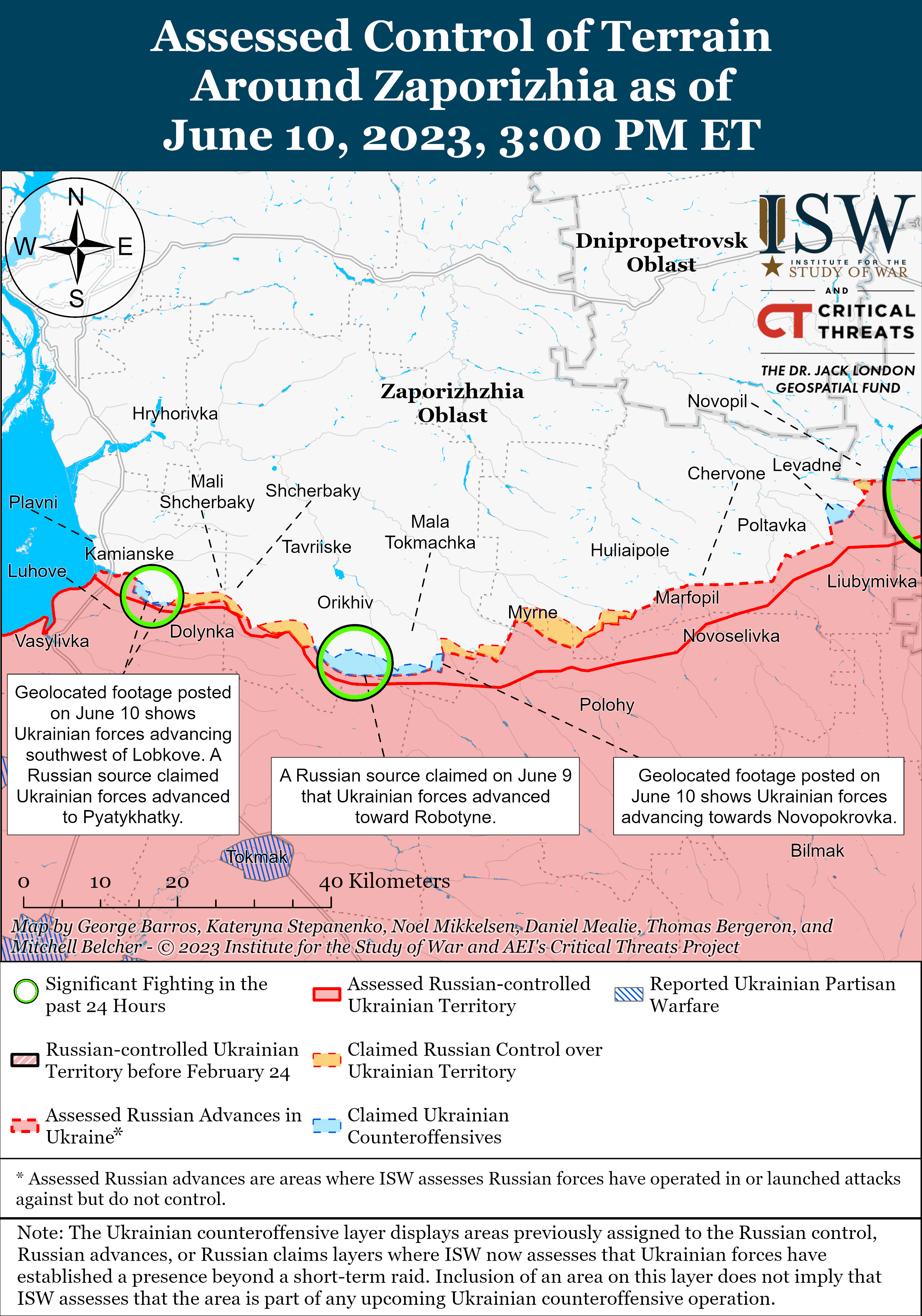 Карта боевых действий в Украине 11 июня.