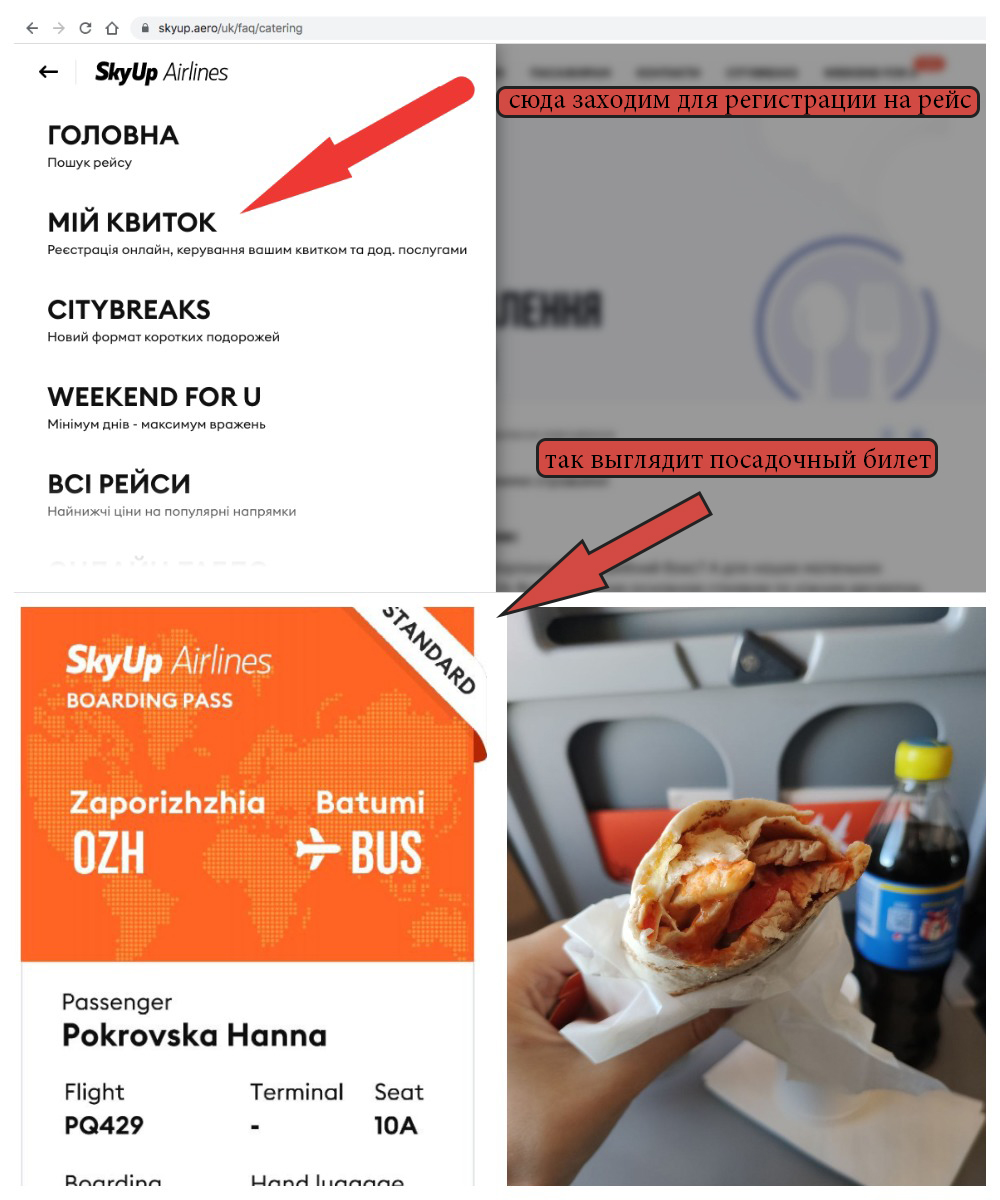 Как выглядит посадочный билет на самолет и ролл, который можно заказать / фото: ВГороде