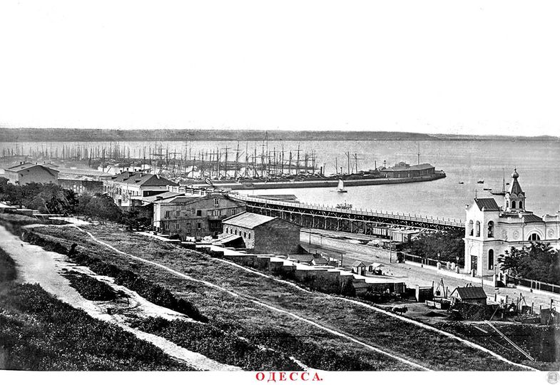 Вид на Приморську вулицю та порт. 1886 рік