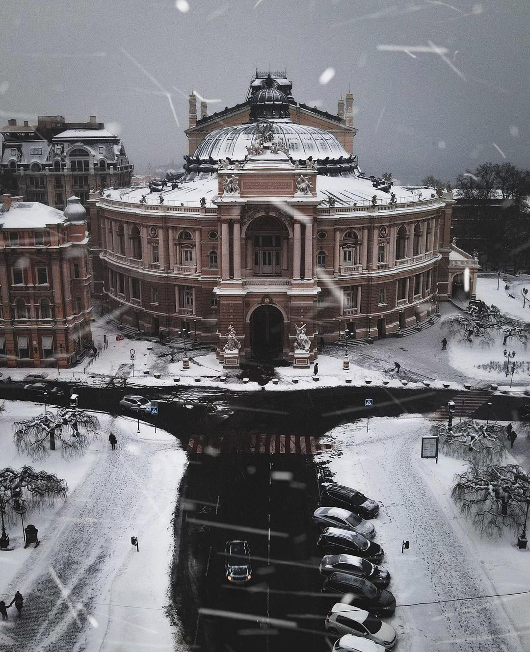 Заснеженная Одесса в 2022 году.